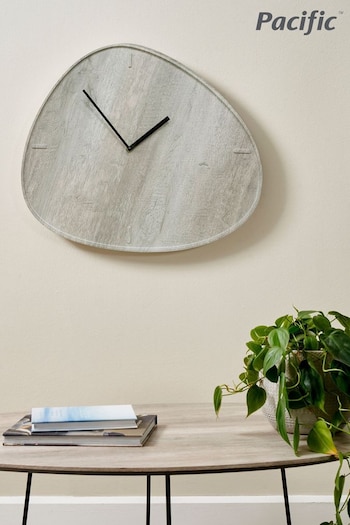 Pacific Grey Oak Teardrop Wall Clock (C67358) | £50