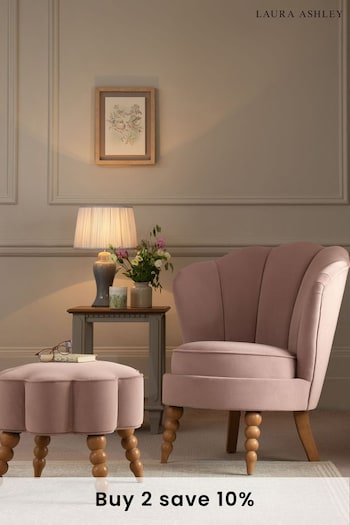 Laura Ashley Annaly Velvet Dark Blush Heydour Chair (C67373) | £325