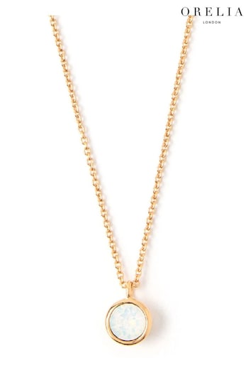 Orelia London 18K Gold Swarovski Ditsy Necklace in White Opal (C67384) | £25