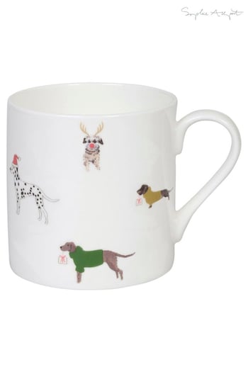 Sophie Allport White Christmas Dogs Large Mug (C67568) | £17