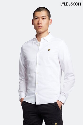 Lyle & Scott Slim Fit White Poplin Shirt (C67797) | £65