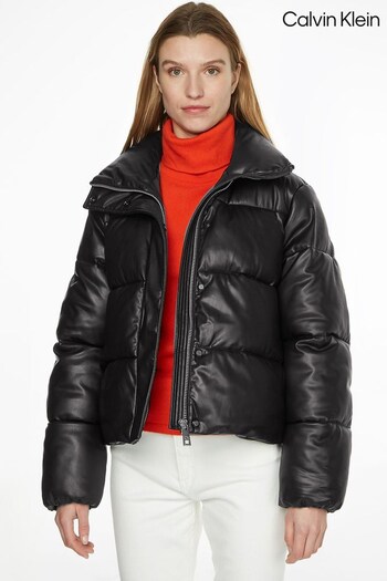 Calvin Klein PU Padded Black Puffer Jacket (C68060) | £330