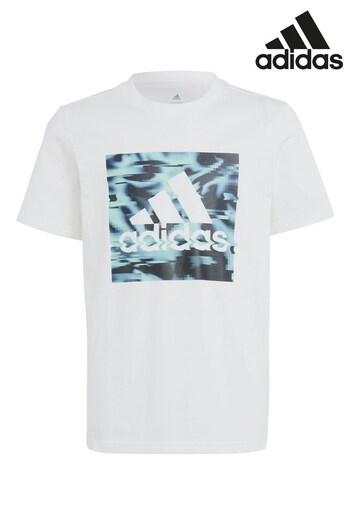 adidas White Junior Black Gaming Graphic T-Shirt (C68197) | £20