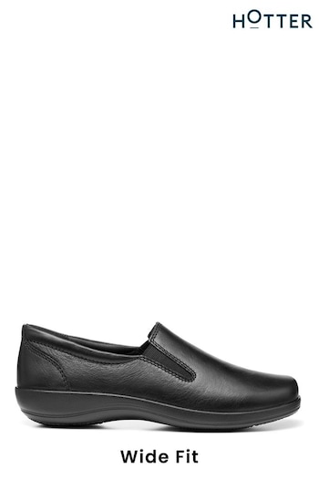 Hotter Glove II Wide Fit Black Slip On Shoes (C68242) | £85