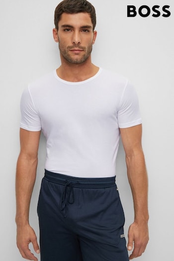 BOSS White Modern Stretch T-Shirts 2 Pack (C68714) | £39