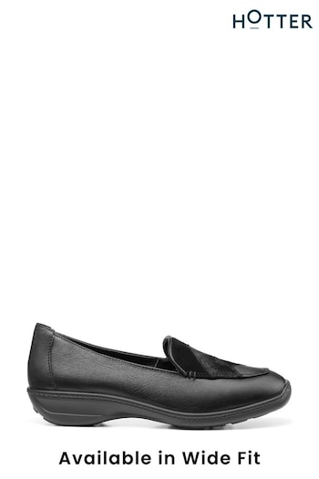 Hotter Faith II Black Slip-On Shoes (C68781) | £89