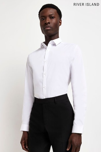 River Island White Slim Shirt Blend (C68900) | £23