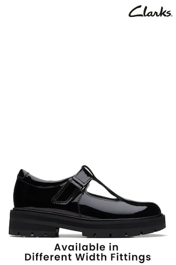Clarks Black Multi Fit Patent Prague Brill Shoes (C68936) | £52