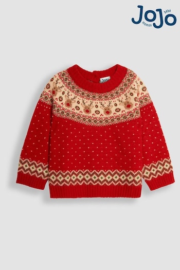 Short Sleeved Sets Red Reindeer Fair Isle Jumper (C68999) | £29