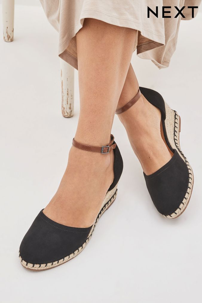 Buy Casual Fish Mouth Back Zipper Wedge Sandals - Black | Fashion |  DressFair.com