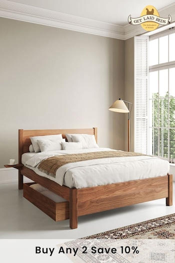 Get Laid Beds Oak Oxford Square Leg Solid Wood Bed Combo (C69107) | £1,245 - £1,650