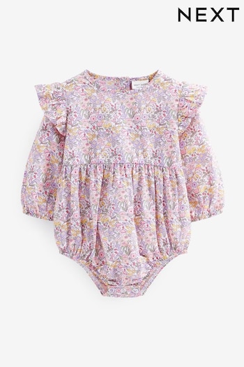 Pink Floral Woven Baby Bodysuit (C69108) | £12 - £14