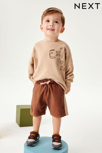 Tan Brown Long Sleeve Top and COUTURE Shorts Set (3mths-7yrs) (C69166) | £17 - £21