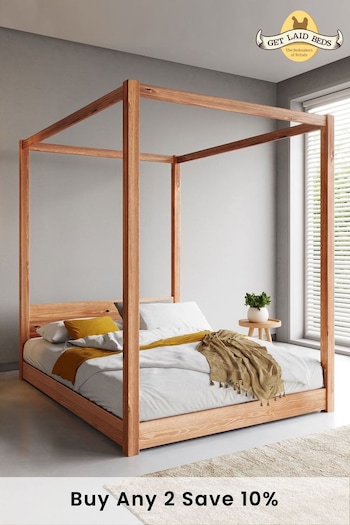 Get Laid Beds Cinnamon Low Four Poster Square Leg Bed (C69186) | £735 - £930