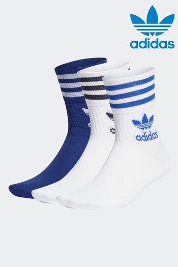 adidas originals Mid-Cut Crew Socks 3 Pack (C69291) | £12
