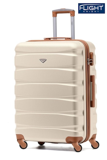 Flight Knight New Medium Hardcase Lightweight Check In Suitcase With 4 Wheels (C69338) | £60