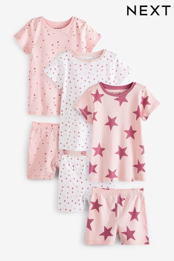 Pink Star Short Pyjamas 3 Pack (9mths-16yrs) (C69358) | £22 - £33