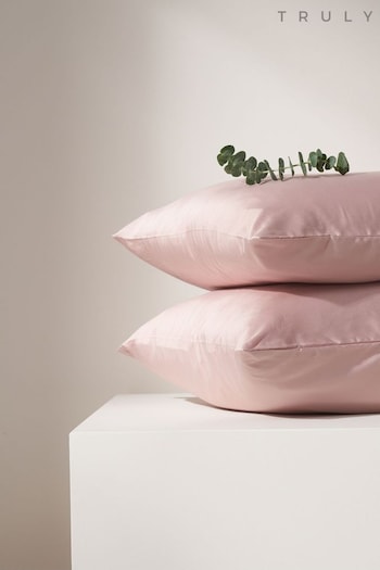 Truly Set of 2 Blush Pink Bamboo Pillowcases (C69390) | £27