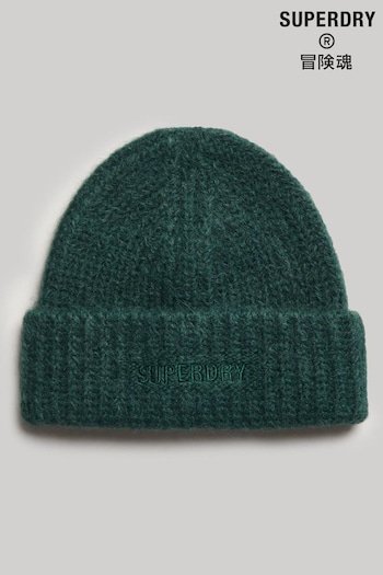 Superdry Green Essential Ribbed Beanie (C69616) | £20