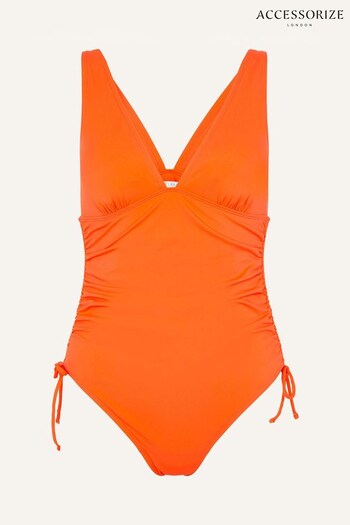 Accessorize Orange Ruched Side Shaping Swimsuit (C69655) | £40