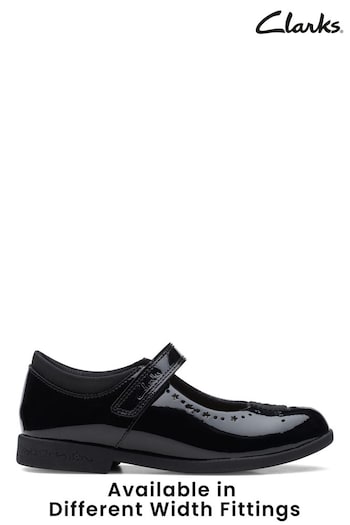 Clarks Black Multi Fit Patent Magic Step Bar Shoes (C69672) | £44