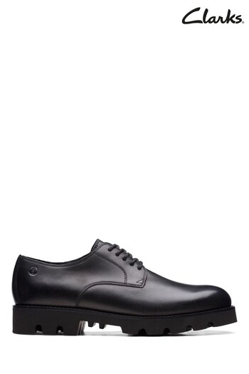 Clarks Black Leather Badell Walk Shoes (C69685) | £90