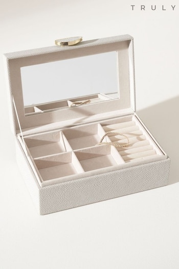 Truly Grey Luxe Shagreen Jewellery Box (C69718) | £65