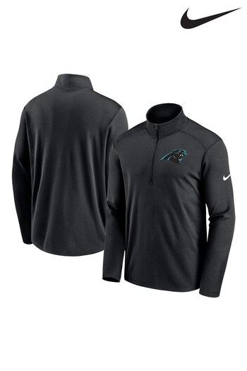 Nike Grey Black NFL Fanatics Carolina Panthers Logo Pacer Half Zip T-Shirt (C69760) | £55