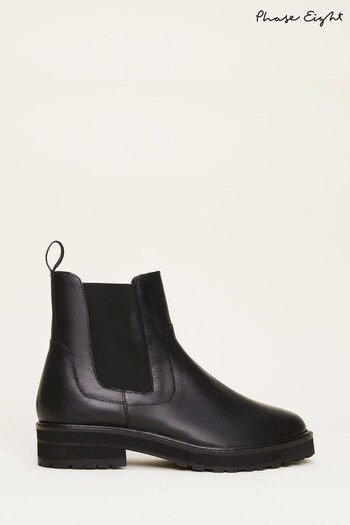 Phase Eight Casual Pull On Black Boots (C69828) | £139