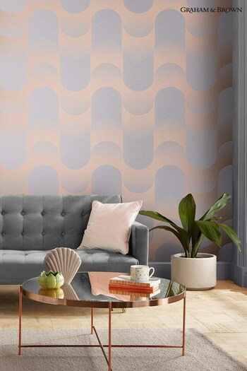 Graham & Brown Grey And Rose Gold Eclipse Wallpaper (C69883) | £70