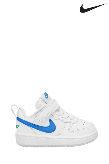 Nike White/Bright Blue Court Borough Low Infant Trainers (C6J703) | £30