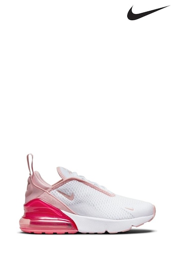 Nike White/Coral Air Max 270 Junior Trainers (C6Z022) | £70