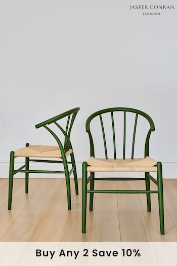 Jasper Conran London Set of 2 Green Bray Dining Chairs (C70053) | £375