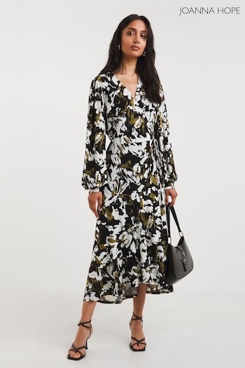 Joanna Hope Green Print Mesh Midi Wrap Dress (C70238) | £85