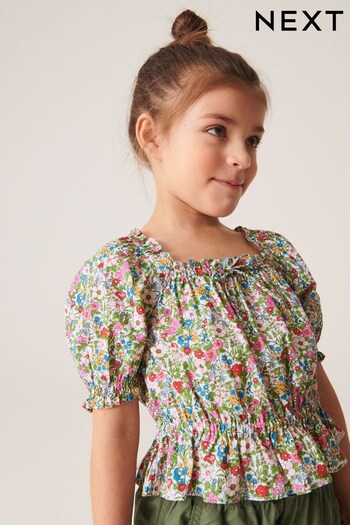 Ditsy Print Ruched Blouse (3-16yrs) (C70241) | £12 - £17
