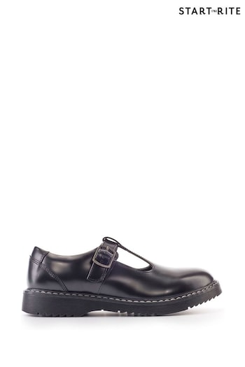 Start Rite Envisage Black Leather Chunky T Bar School Tempo Shoes (C70304) | £58