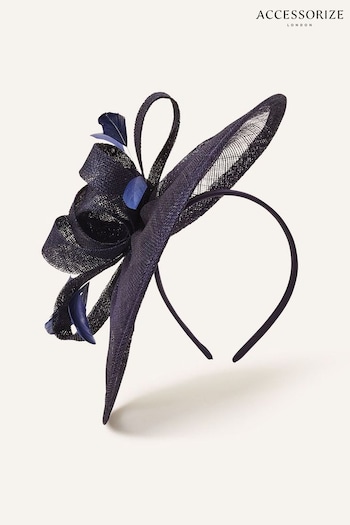 Accessorize Blue Penelope Sinamay Bow Band Fascinator Hat (C70419) | £49