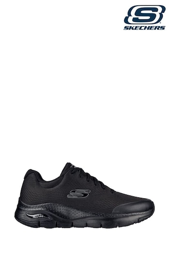 Skechers Bej Black Arch Fit Wide Lace-Up Sports Mens Trainers (C70512) | £84