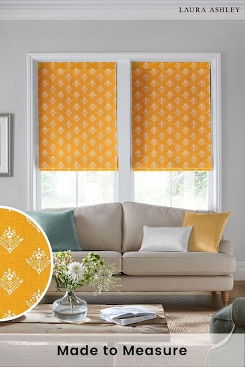 Laura Ashley Yellow Lady Fern Made To Measure Roman Blinds (C70645) | £99