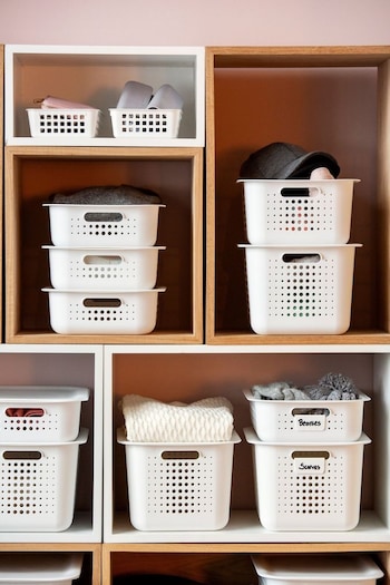 Orthex White Smartstore Set of 3 6L Baskets With Lids (C70747) | £25
