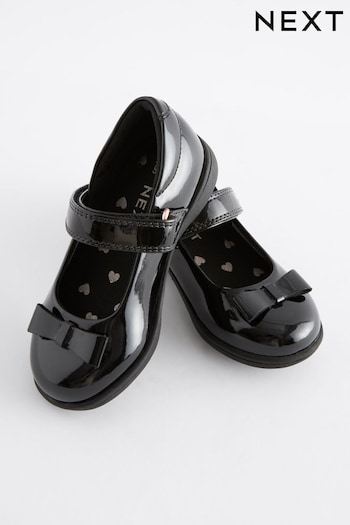Black Patent Infant School Bow Mary Jane Shoes (C70829) | £19 - £25