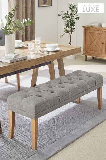 Chunky Weave Mid Grey Wolton Collection Luxe Dining Bench (C70880) | £210