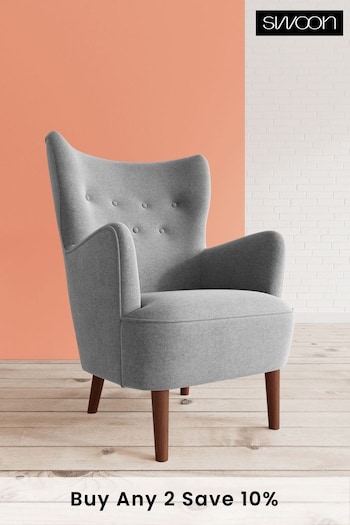Swoon Smart Wool Pepper Grey Ludwig Chair (C71090) | £909