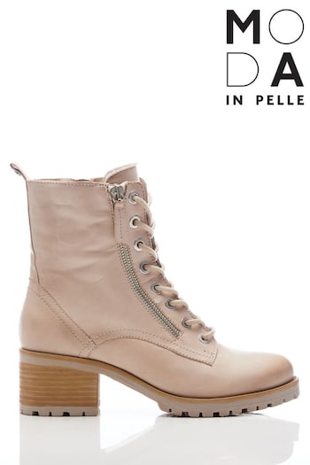 Moda In Pelle Beretta Chunky Sole Lace Up Ankle Boots Ninette With Side Zip (C71223) | £139