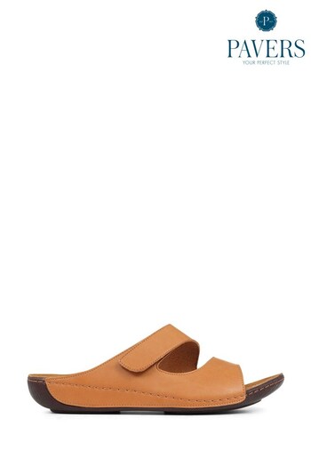 Pavers Wide Fit Natural Adjustable Mules (C71249) | £30