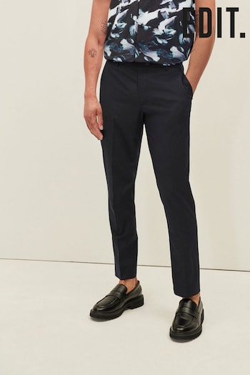 Navy Blue EDIT Slim Fit Deba Trousers (C71290) | £24