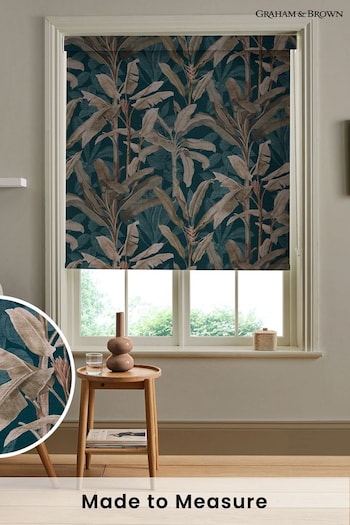 Graham & Brown Teal Blue Borneo Made to Measure Roller Blind (C71317) | £58