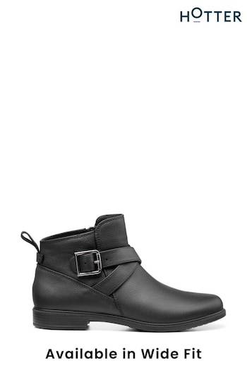 Hotter Kingsley Wide Fit Black Zip Fastening Boots (C71500) | £105