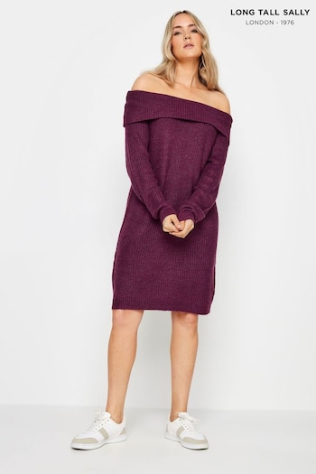 Long Tall Sally Purple Bardot Tunic (C71543) | £37