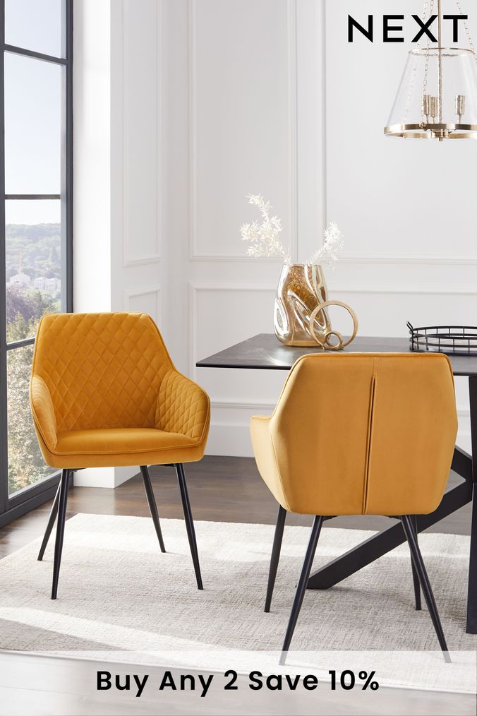 Mustard dining discount chairs next